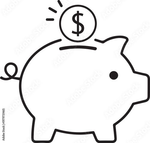 Savings Money Line Icon Editable Stroke Vector