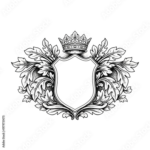 Crown on a shield emblem.