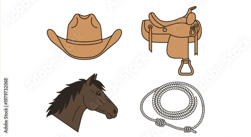 Western horse riding equipment set.