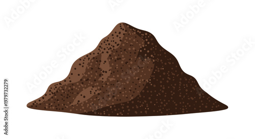 Pile of brown soil or sand.