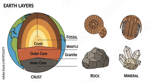 Ammonite Fossil Rock Mineral Geology.