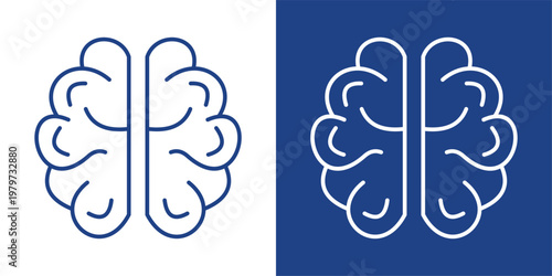 Brain Science Blue And White Icon Style Collection