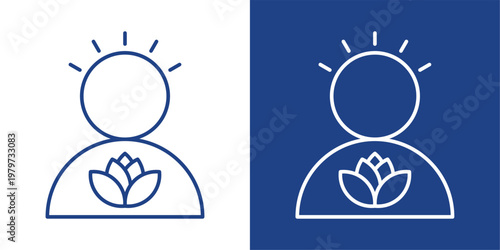 Mindful Practice Blue And White Icon Style Collection