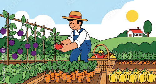 Man holding a young plant outdoors.