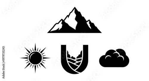 Weather forecast icons set graphic design.