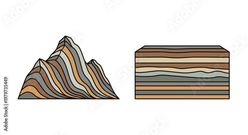Geological rock layers formation diagram.