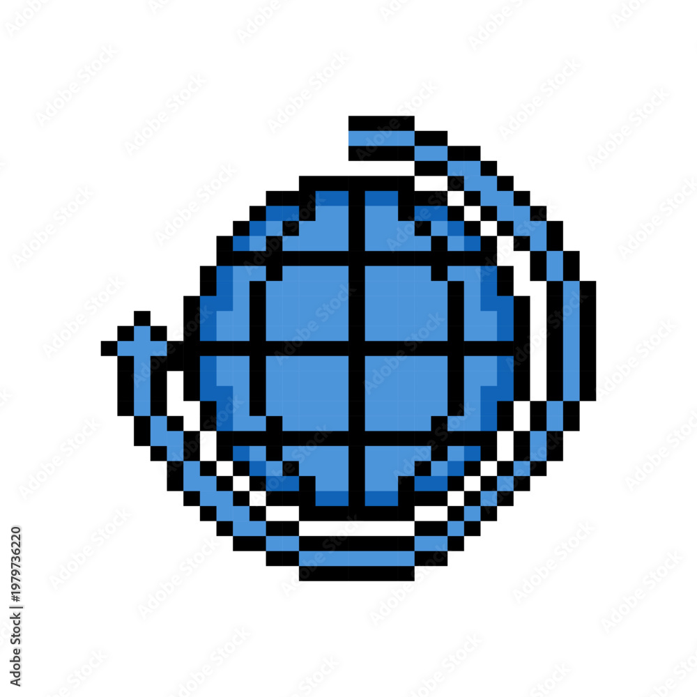 Fototapeta premium Global Sync Pixel Art Icon