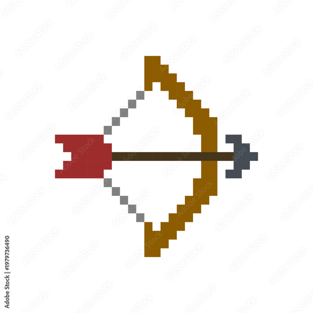 Fototapeta premium Pixel Art Archery Bow Weapon