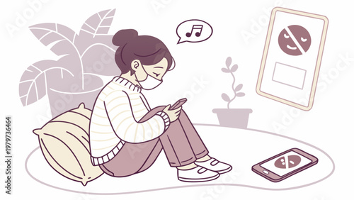 Cozy self care moment outdoors with soft sunlight and natural textures creating a feeling of comfort solitude and peaceful wellness retreat