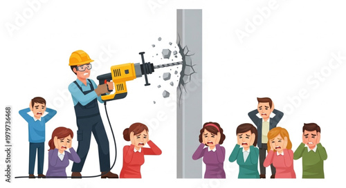 Man drilling through concrete wall.