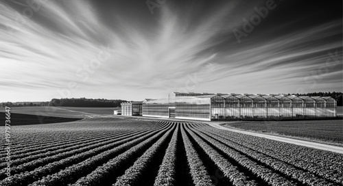 Rows of soil in a field.
