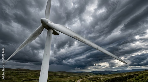 Golden Hour Over a Wind Farm Sustainable Energy in a Beautiful Countryside Setting at Sunset