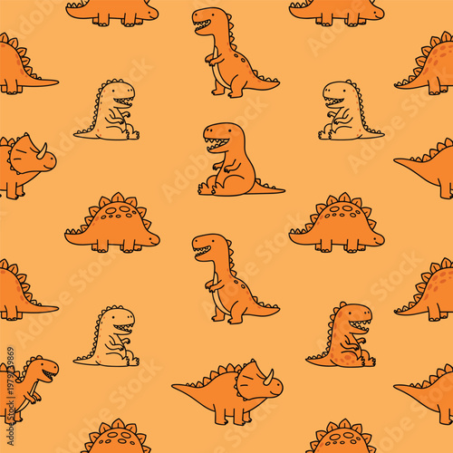 Tyrannosaurus Rex Dinosaur Cartoon Characters.