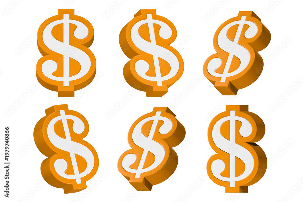 Obraz premium dollar sign icon 3d render gold color