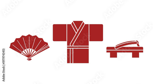 Traditional Japanese Kimono and Accessories.