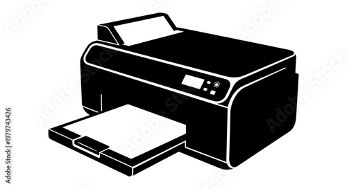 Black and white printer machine.