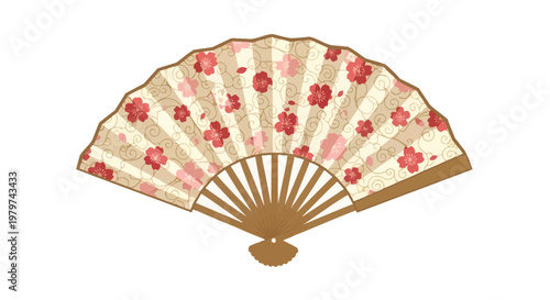 Traditional Japanese Hand Fan Design.