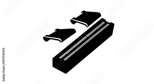 Black electrical connector components.