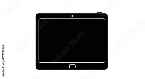 Black tablet computer screen.