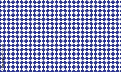 A vector repeating pattern of alternating white and deep blue diamond shapes. The graphic design is a seamless background