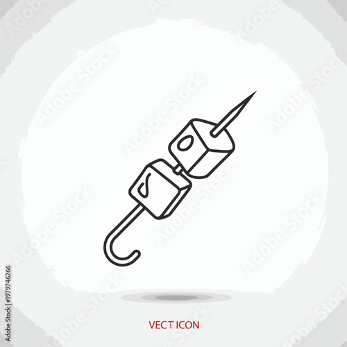 Simple line art skewer with cubes.