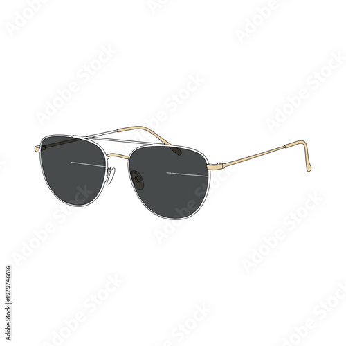 Silver framed aviator sunglasses with dark lenses.