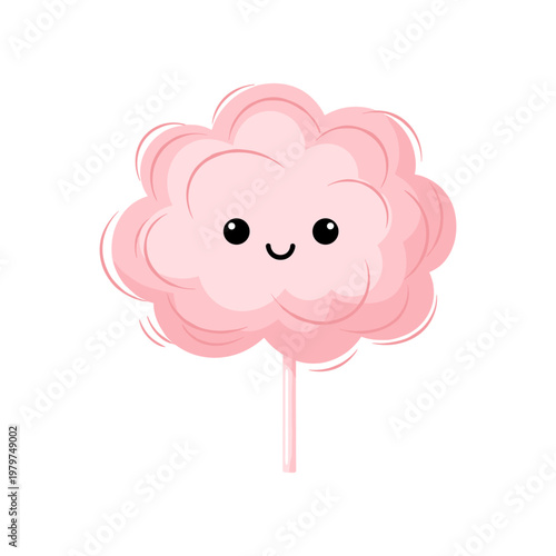 Pink Cartoon Cotton Candy Sweet Treat.