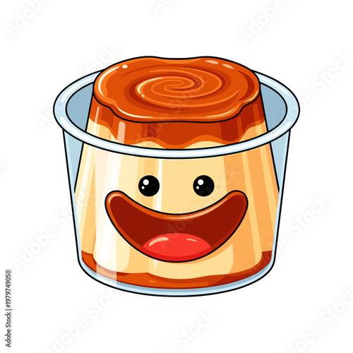 Smiling dessert in a cup sweet.