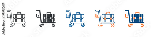 Trolley Icon Set Multiple Style Collection