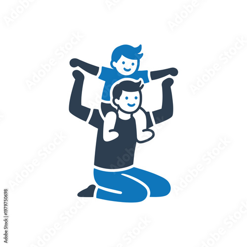 Strong Shoulder Ride Support Icon