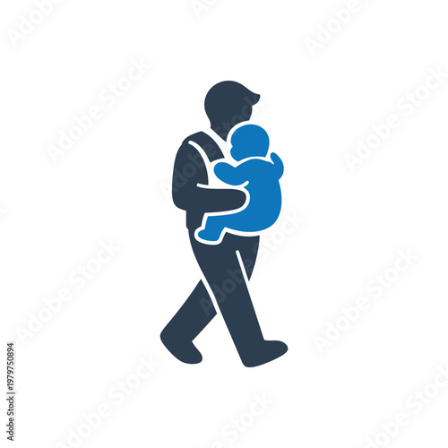 Father Carrying Sleeping Infant Icon