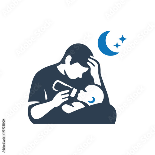 Father Feeding Baby Midnight Icon