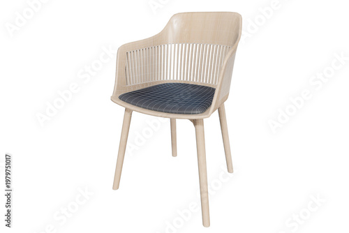 Modern Slatted Wood Armchair