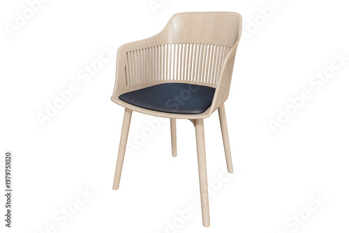Modern Slatted Wood Armchair