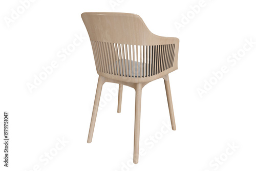 Modern Slatted Wood Armchair