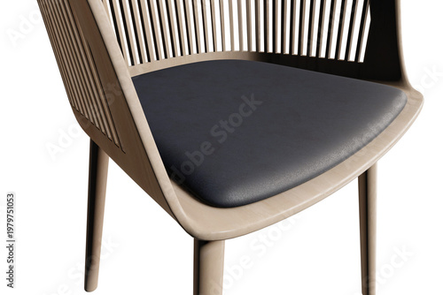 Modern Slatted Wood Armchair