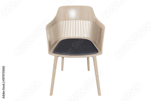 Modern Slatted Wood Armchair