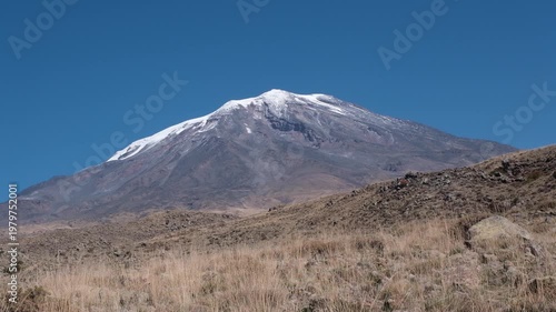 View of Mount Big Ararat in autumn, the Turkish side