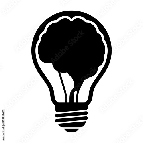 Lightbulb with Brain - Symbol of Idea and Innovation