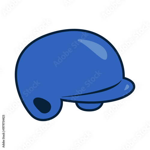 Blue Baseball Helmet, vector illustration.