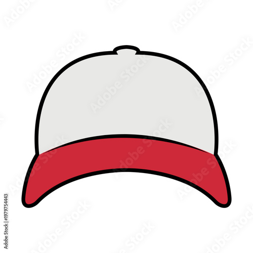 Baseball cap, front view isolated on white background, vector illustration.