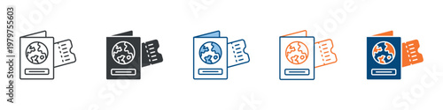 Passport Icon Set Multiple Style Collection