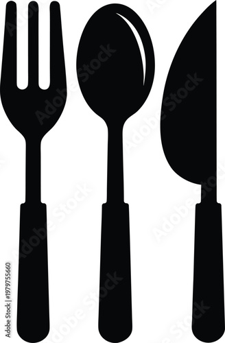 Utensil Silhouette Vector, illustration
