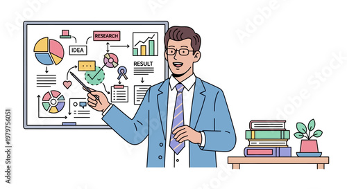 Businessman giving a presentation speech.