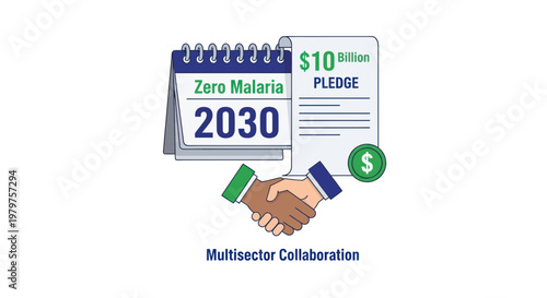 Multisector collaboration for zero malaria 2030 with 10 billion pledge handshake