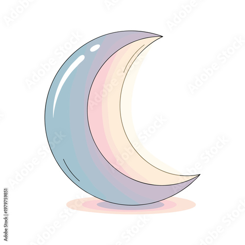 Crescent Moon Shining Brightly Alone.