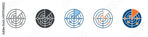 Radar Icon Set Multiple Style Collection