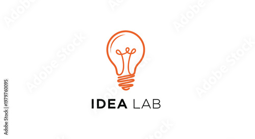 Orange lightbulb logo for Idea Lab, representing innovation and creativity.