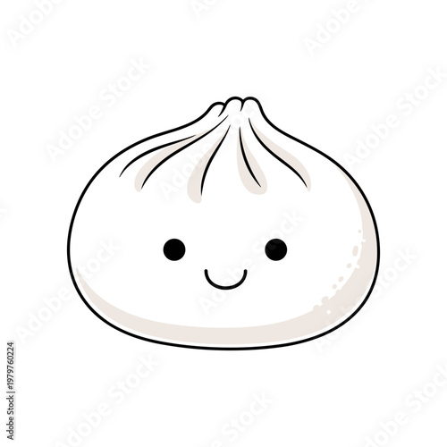Photos Smiling dumpling with face expression.