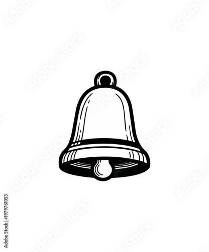 Bell icon illustration on black background
